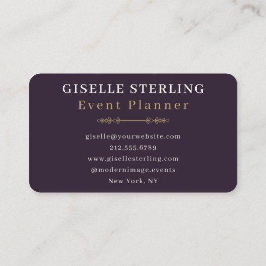 Event Planner Purple  Visitekaartje (Achterkant)