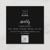 Event Planner QR Code Logo Black White Gold Lijst Vierkante Visitekaartje (Achterkant)