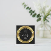 Event Planner QR Code Logo Black White Gold Lijst Vierkante Visitekaartje (Staand voorkant)