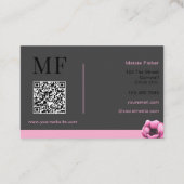 Event Planner QR Code Monogram Custom Modern Visitekaartje (Achterkant)