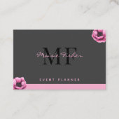 Event Planner QR Code Monogram Custom Modern Visitekaartje (Voorkant)
