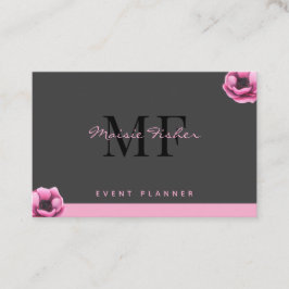 Event Planner QR Code Monogram Custom Modern Visitekaartje
