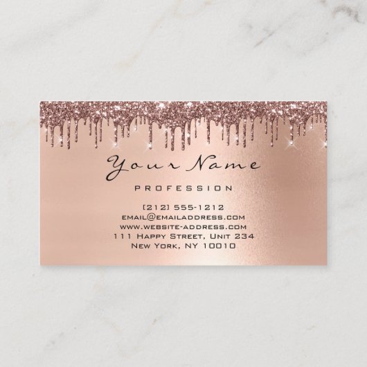 Event Planner Roos Crown Glitter Drivers VIP Royal Visitekaartje (Achterkant)