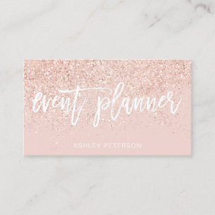 Event planner roos Gold glitter blush roze Visitekaartje