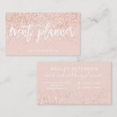 Event planner roos Gold glitter blush roze Visitekaartje (Voorkant / Achterkant)