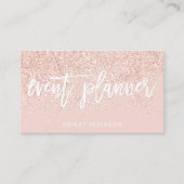 Event planner roos Gold glitter blush roze Visitekaartje (Voorkant)