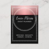 Event Planner Roos Gold Metallic op zwart Visitekaartje (Voorkant)
