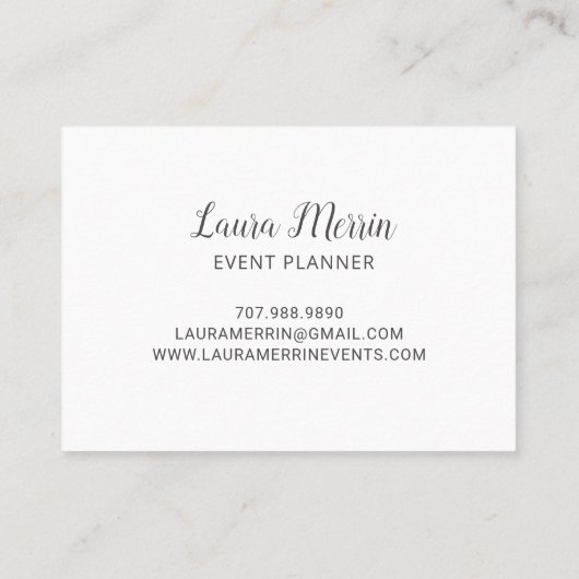 Event Planner Roos Gold Metallic op zwart Visitekaartje (Achterkant)