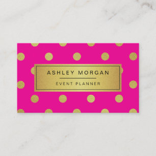 Event Planner - Roze Gold Glitter Confetti Stippen Visitekaartje