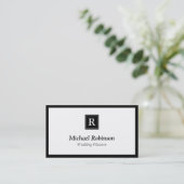 Event Planner - Simple Elegant Monogram Visitekaartje (Staand voorkant)