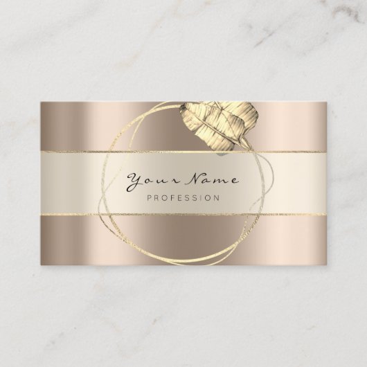 Event Planner Stripes Gold Ivory Creamy Floral Visitekaartje (Voorkant)