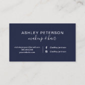 Event planner typography marble navy blue visitekaartje (Achterkant)