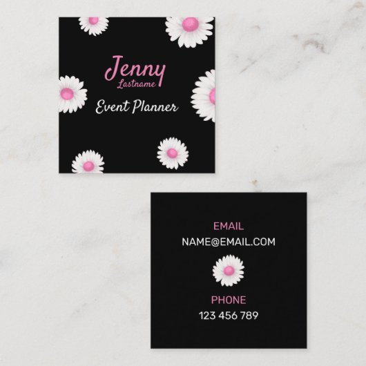 Event Planner Vierkante Visitekaartje (Voorkant / Achterkant)