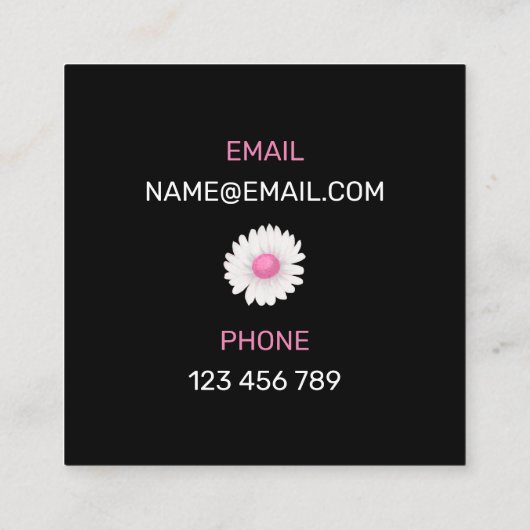 Event Planner Vierkante Visitekaartje (Achterkant)