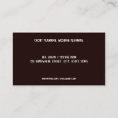 Event Planner Visitekaartje (Achterkant)