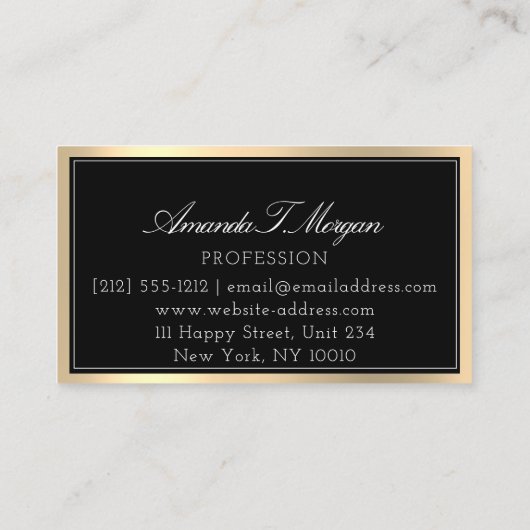 Event Planner Weddenschap Gold Flower Lijst Black Visitekaartje (Achterkant)