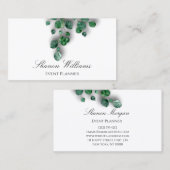 Event Planner Wedding Eucalyptus White Eenvoudig Visitekaartje (Voorkant / Achterkant)