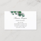Event Planner Wedding Eucalyptus White Eenvoudig Visitekaartje (Achterkant)
