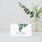 Event Planner Wedding Eucalyptus White Eenvoudig Visitekaartje (Staand voorkant)