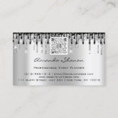 Event Planner Wedding Gray Blue Drids Logo QRCode Visitekaartje (Achterkant)