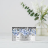 Event Planner Wedding Gray Blue Drids Logo QRCode Visitekaartje (Staand voorkant)