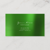 Event Planner White Emerald Green Greenery Gold Visitekaartje (Achterkant)