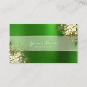 Event Planner White Emerald Green Greenery Gold Visitekaartje (Voorkant)
