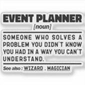 Event Planner zelfstandig naamwoord definitie plan Sticker (Voorkant)
