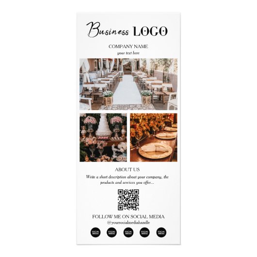 Event Planning Business 3 Foto's Social Media Reclamekaart (Voorkant)