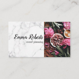 Event Planning Hot Pinkn Floral Modern Business Ca Visitekaartje