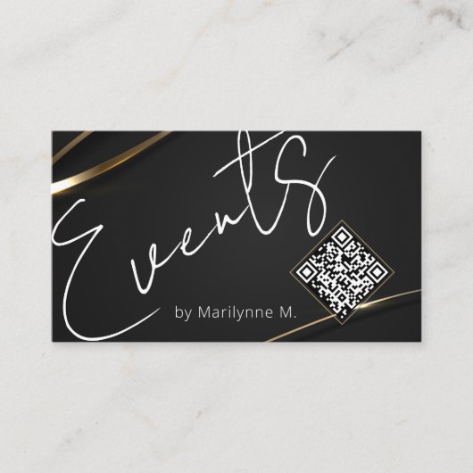 Event Planning Modern Black Visitekaartje (Voorkant)