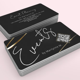 Event Planning Modern Black Visitekaartje