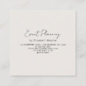 Event Planning Modern Boho Vierkante Visitekaartje (Achterkant)