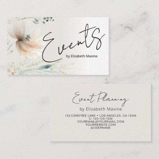 Event Planning Modern Boho Visitekaartje (Voorkant / Achterkant)