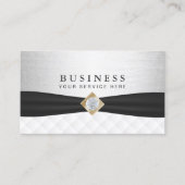 Event Planning Modern Silver en Black Ribbon Visitekaartje (Voorkant)