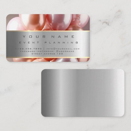 Event Planning Mooie Ballonnen Kleurrijk Visitekaartje (Voorkant / Achterkant)