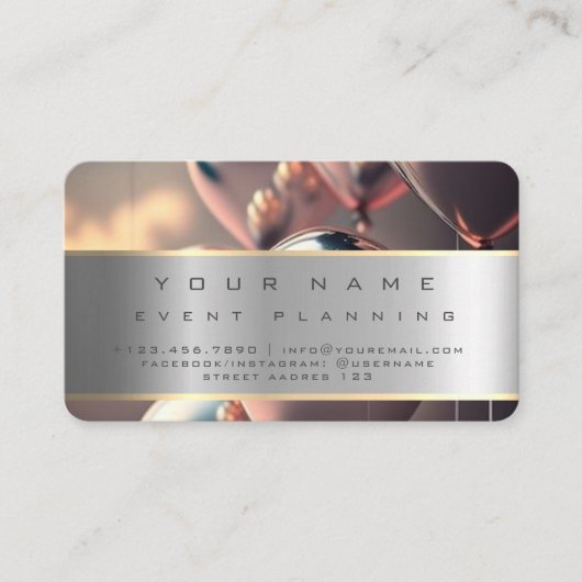 Event Planning Mooie Ballonnen Kleurrijk Visitekaartje (Voorkant)