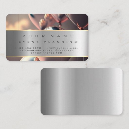 Event Planning Mooie Ballonnen Kleurrijk Visitekaartje (Voorkant / Achterkant)