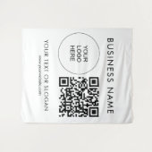 Event Seminar Party Achtergrond Logo Tekst QR Code Wandkleed (Voorkant (horizontaal))