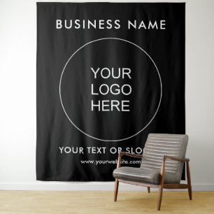 Event Seminar Party Bedrijf Logo Black Achtergrond Wandkleed