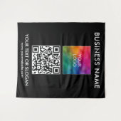 Event Seminar Party Business Logo QR Code Achtergr Wandkleed (Voorkant (horizontaal))