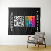 Event Seminar Party Business Logo QR Code Achtergr Wandkleed (In Situ (horizontaal))