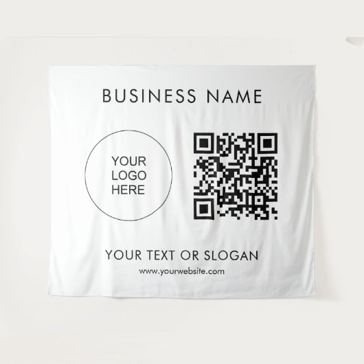 Event Seminar Party Logo Tekst QR Code Achtergrond Wandkleed (Voorkant (horizontaal))