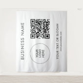 Event Seminar Party Logo Tekst QR Code Achtergrond Wandkleed (Voorkant)