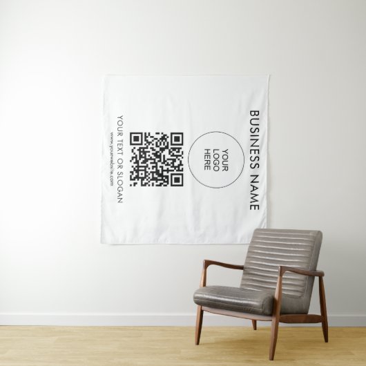 Event Seminar Party Logo Tekst QR Code Sjabloon Wandkleed (In Situ (horizontaal))