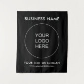 Event Seminar Party Zakelijke Logo Sjabloon Zwart Wandkleed (Voorkant)