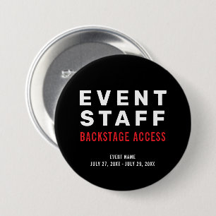 Event Staff Backstage Access Ronde Button 7,6 Cm