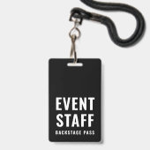 Event Staff Backstage Pass QR Code ID Badge (Voorzijde met lanyard)
