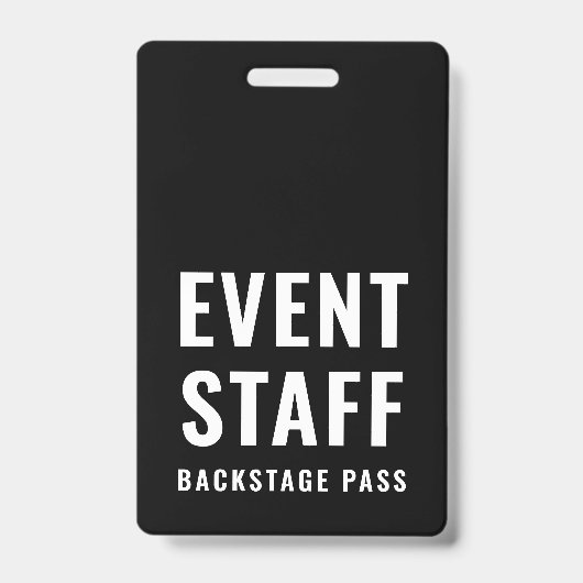 Event Staff Backstage Pass QR Code ID Badge (Voorzijde)