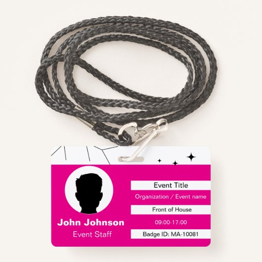 Event Staff Badge (Voorkant met draagriem)